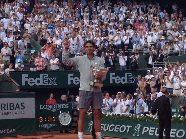 Nadal with the French Open title [via @RolandGarros]