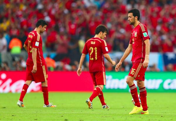 Spain players left dejected [via official FIFA facebook page]