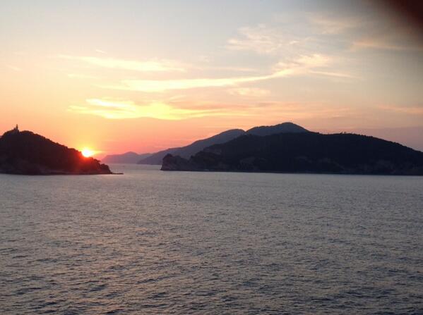 Sunset somewhere between La Spezia, Italy, and Villefranche, France. #DilDhadakneDo