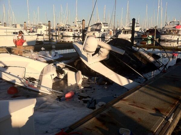 Release of fuel from sunken vessel contained at #Anacortes marina. Crews to monitor overnight. More info in am