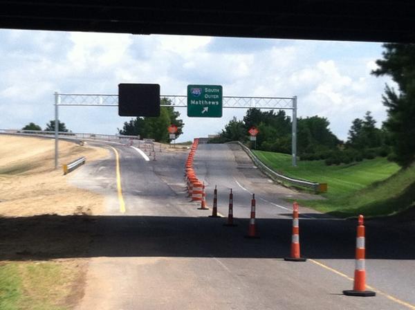 At last! Johnston Road flyover to 485 inner will be open for tomorrow's morning commute. @wcnc at 4-6:00.