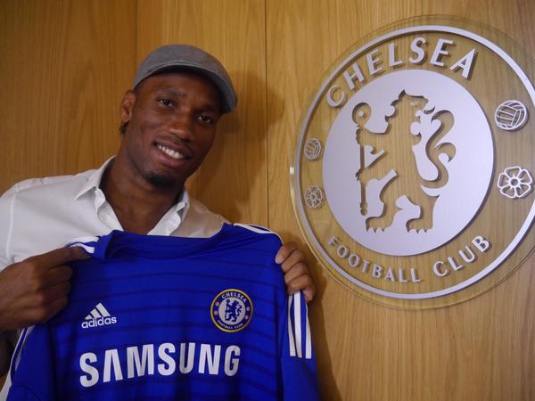 Drogba after sealing his Chelsea return [via chelseafc.com]