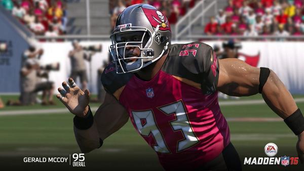 Gerald McCoy is the #3 rated defensive tackle in Madden NFL 15 with a 95 overall rating.