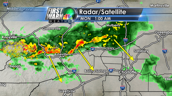 Tornado Watch has expired for the WCNC viewing area. A line of showers and storms will move through overnight