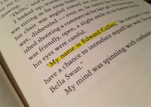 My name is Edward Cullen. I didn't have a chance to introduce myself last week. You must be Bella Swan.