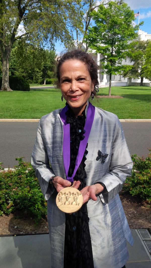 Dominican American novelist Julia Alvarez after receiving Medal of the Arts at the White House @ThisIsFusion <a href=
