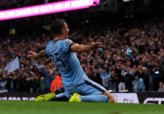 Jovetic scored twice for Man. City against Liverpool [via @MCFC]