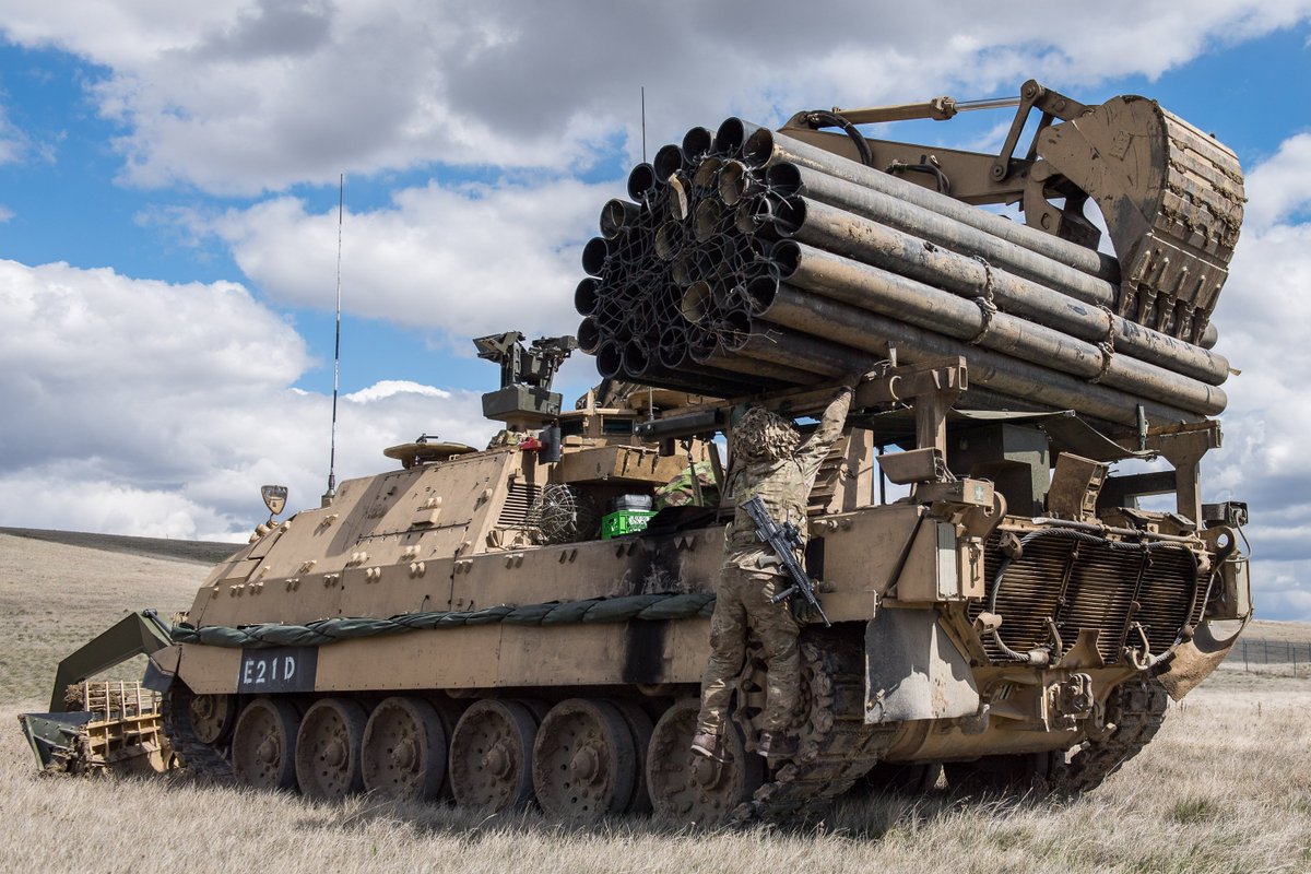 Royal Engineers A soldier from the Royal Engineers preps a Trojan armoured engineer...