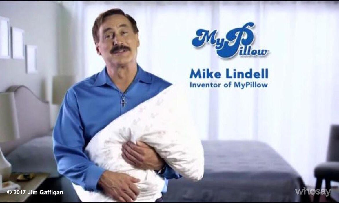 Is the guy in the my pillow commercial supposed to look like he's about