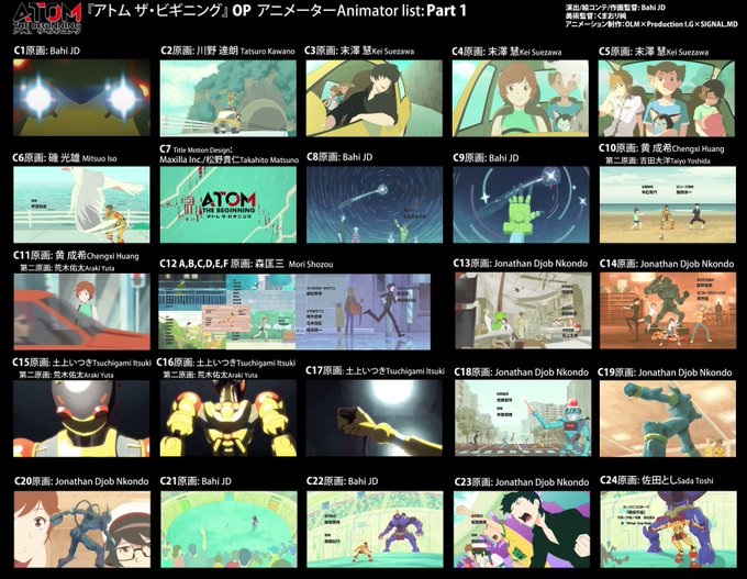 『アトム ザ・ビギニング』OP アニメーターのカットComplete Animator List / Watch th 『アトム ザ・ビギニング』OP アニメーターのカットComplete Animator List / Watch th