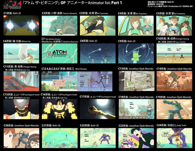 『アトム ザ・ビギニング』OP アニメーターのカットComplete Animator List /  Watch th