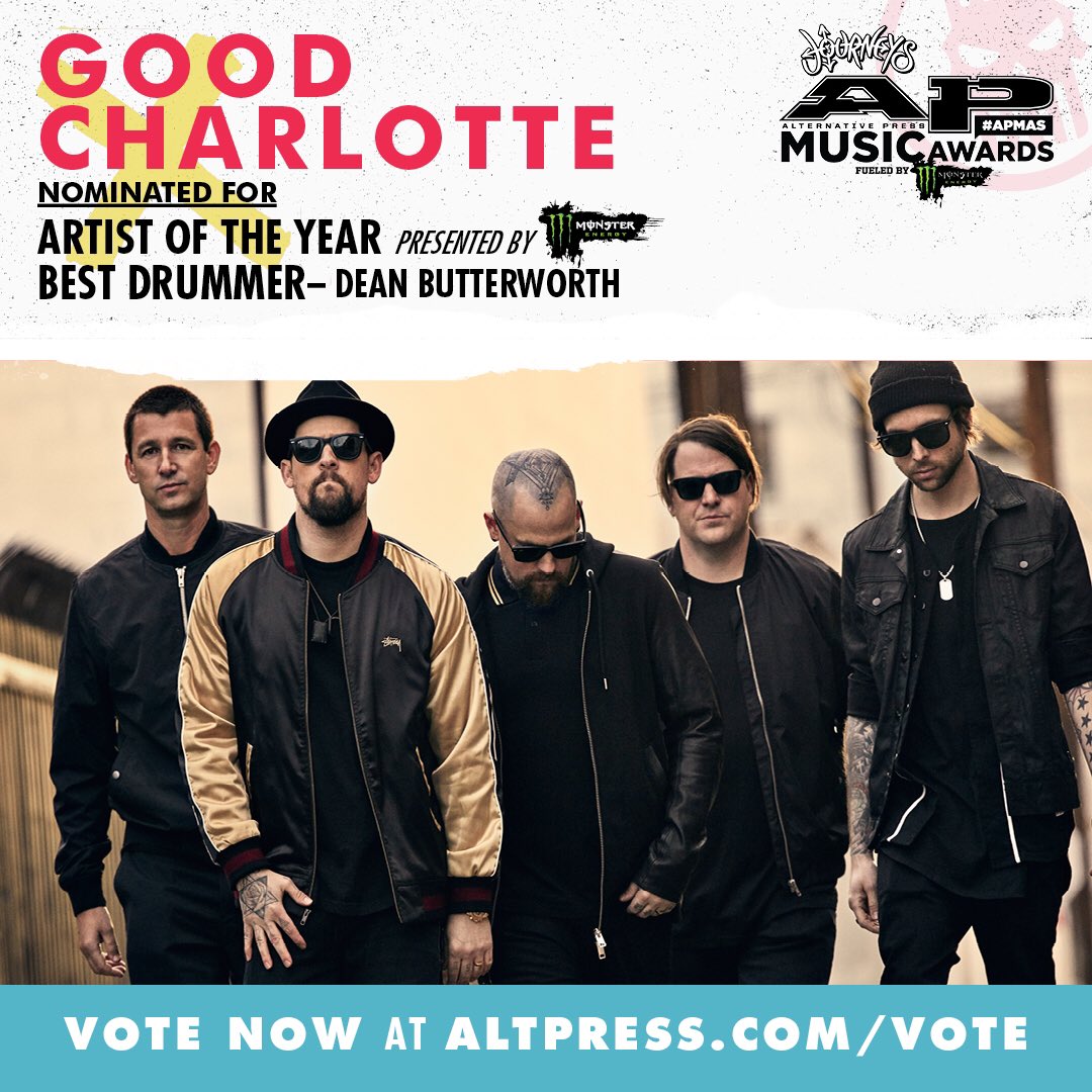 RT @GoodCharlotte: VOTE GC & @ButterworthDean for  @AltPress APMA's NOW! - https://t.co/tDyYicXMBW https://t.co/IfRCpWg7WP