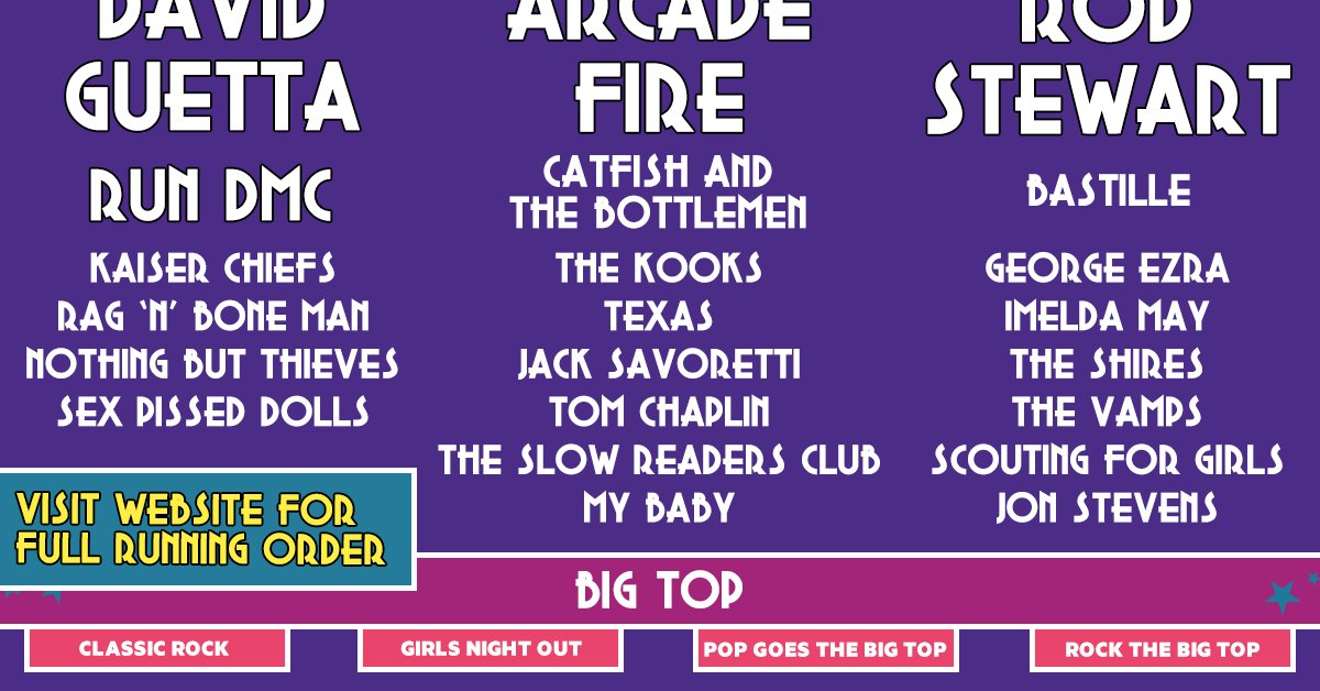 RT @IsleOfWightFest: ????STAGE SPLITS for the Main Stage AND the Big Top stage REVEALED???? ????https://t.co/B2nV1jU0xz https://t.co/aMAm7VCbBb