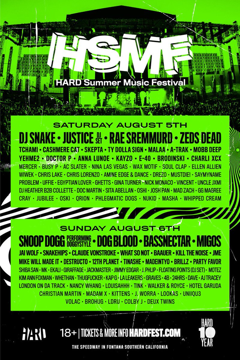 LA come see bigg snoop @HARDFEST this summer for the 10th anniversary ya digg!! #HARDSUMMER https://t.co/xiRVhWO0bw https://t.co/oHBnTbZYOM