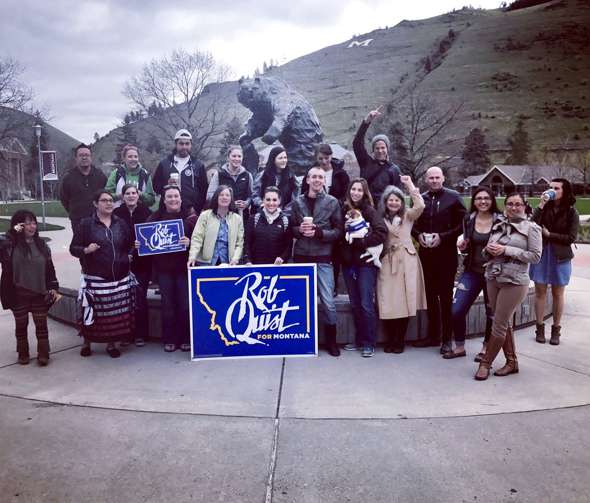Here we go #UMGriz! First van of early voters on our way! #robquist #teamquist #MTPol https://t.co/Pxr7RWTiJJ