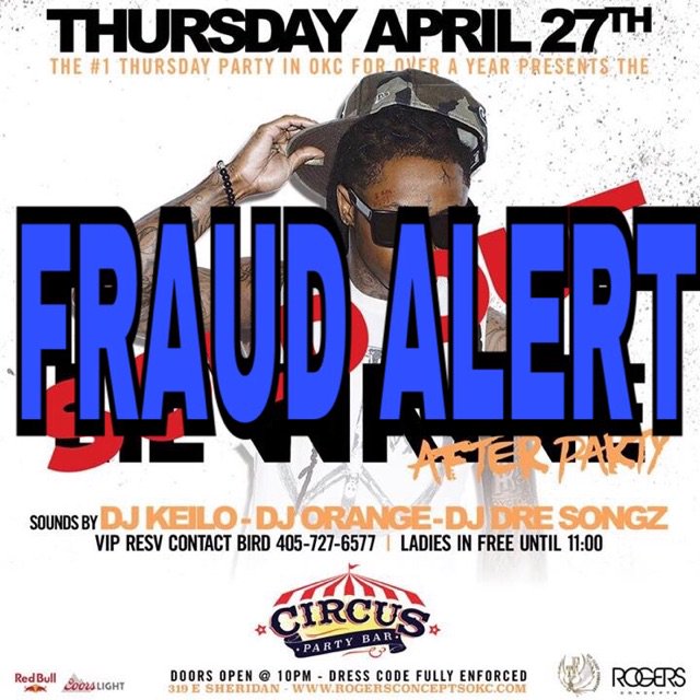 ???? I will not be at @circuspartybarokc This is false advertising. #fakenews https://t.co/hCNoHIWnYn