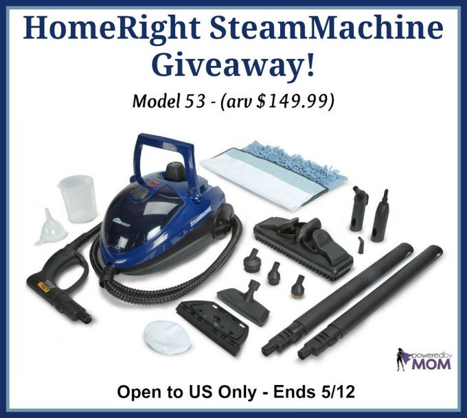 HomeRight SteamMachine Giveaway (arv $149.99)-1-US-Ends 5/12 HomeRight SteamMachine Giveaway (arv $149.99)-1-US-Ends 5/12