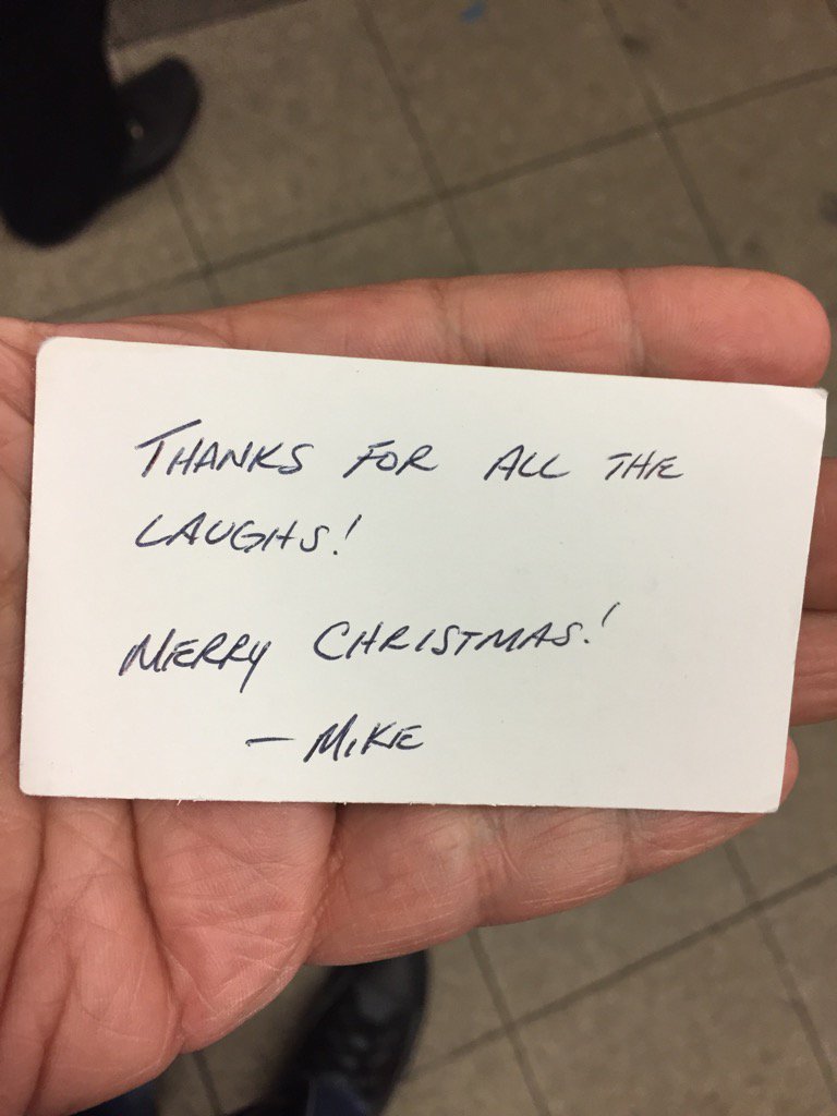RT @salgovernale: Got this on the train from a stranger. Show fans are the best. Merry Christmas! https://t.co/8OevxA3q53