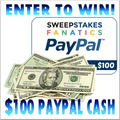 $100 Paypal Sweepstakes Giveaway $100 Paypal Sweepstakes Giveaway
