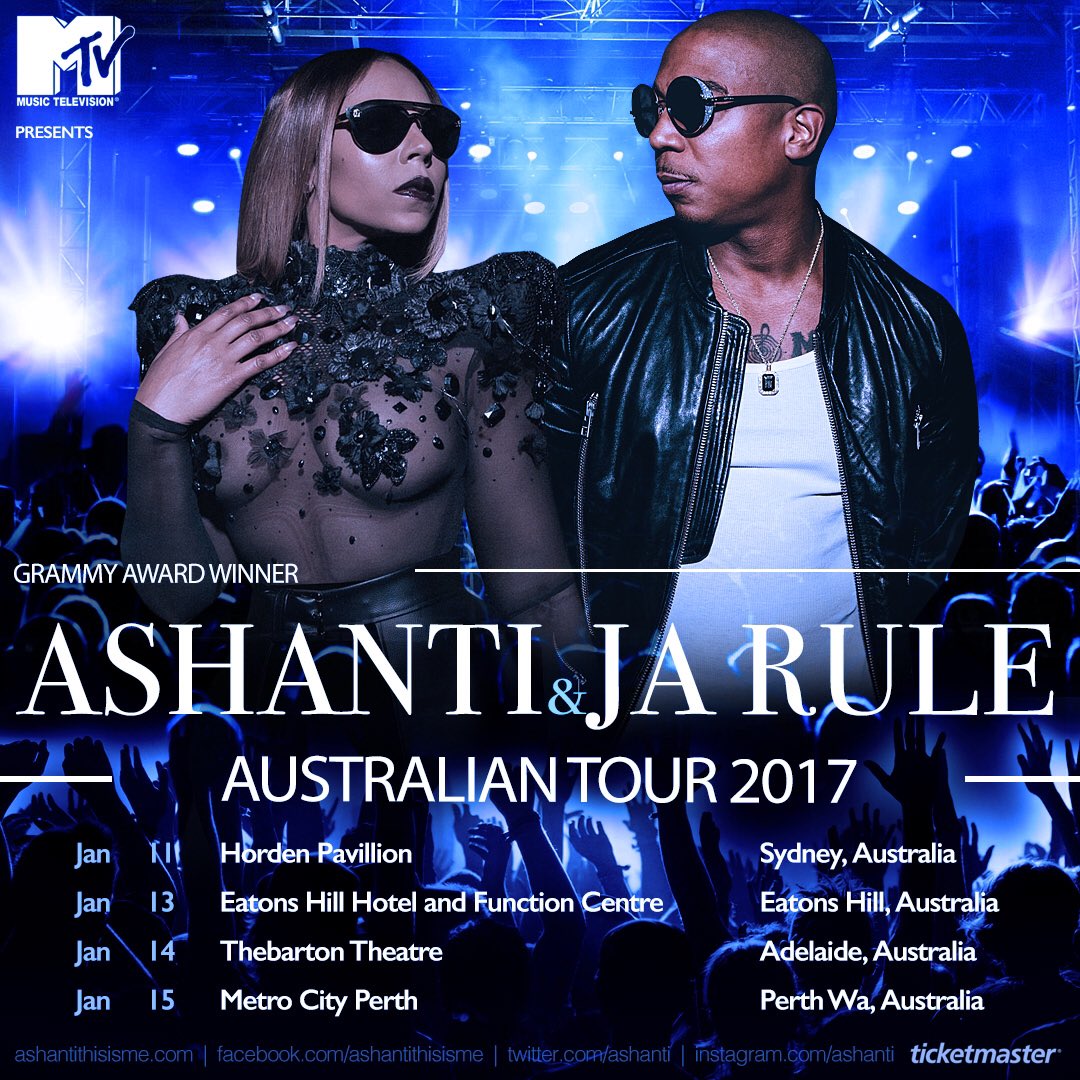 RT @ashantixtra: .@ashanti & @Ruleyork Australian Tour 2017 https://t.co/qXXxeodJBC #ashanti #jarule #ashantixtra https://t.co/58Vt8SfMrc