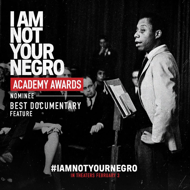 Congrats to the Nominee for Best Documentary Feature! #iamnotyournegro  In Theaters February 3. https://t.co/G0HdJ2o4XB