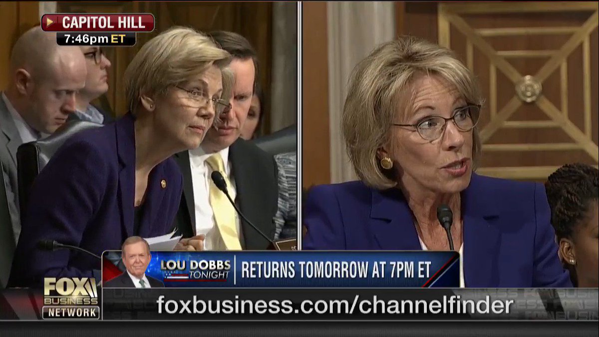 RT @FoxBusiness: .@SenWarren challenges #BetsyDevos on ability to manage education department. #DeVos https://t.co/adXn0lBpNF