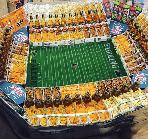 super bowl li snack stadium in german grocery store rewe_supermarkt grocery li