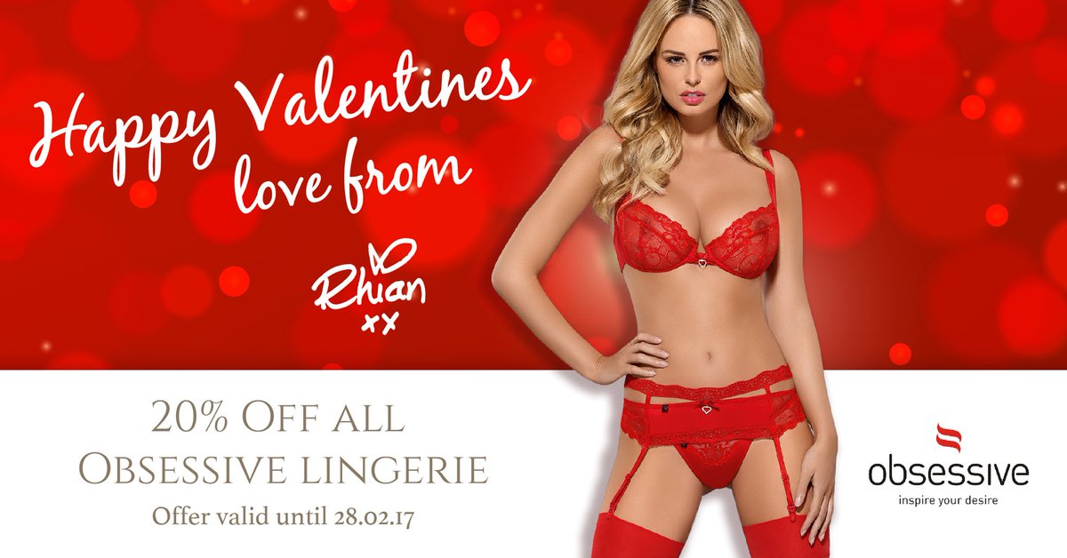 RT @TheToolBoxxx: 20% off Obsessive Lingerie for #ValentinesDay ❤❤❤

https://t.co/u9deOY5MZf https://t.co/5Q9E3ENfgm