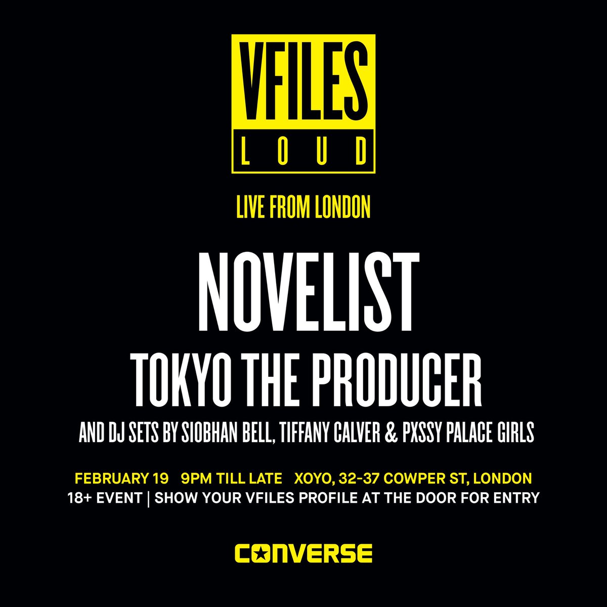 RT @VFILES: Hey London ???? See you tomorrow night at XOYO. #VFILESLOUD #Converse https://t.co/bqZe8a0DJe