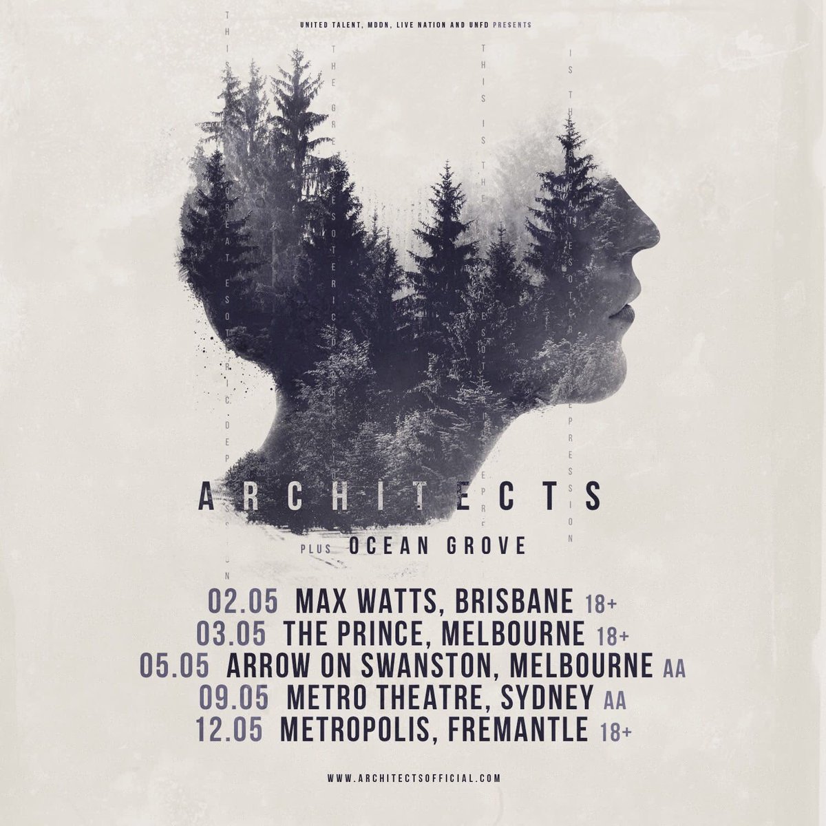 RT @Architectsuk: Melbourne ALL AGES is SOLD OUT. 18+ show down to the last few tickets. https://t.co/514ZaSg8pX