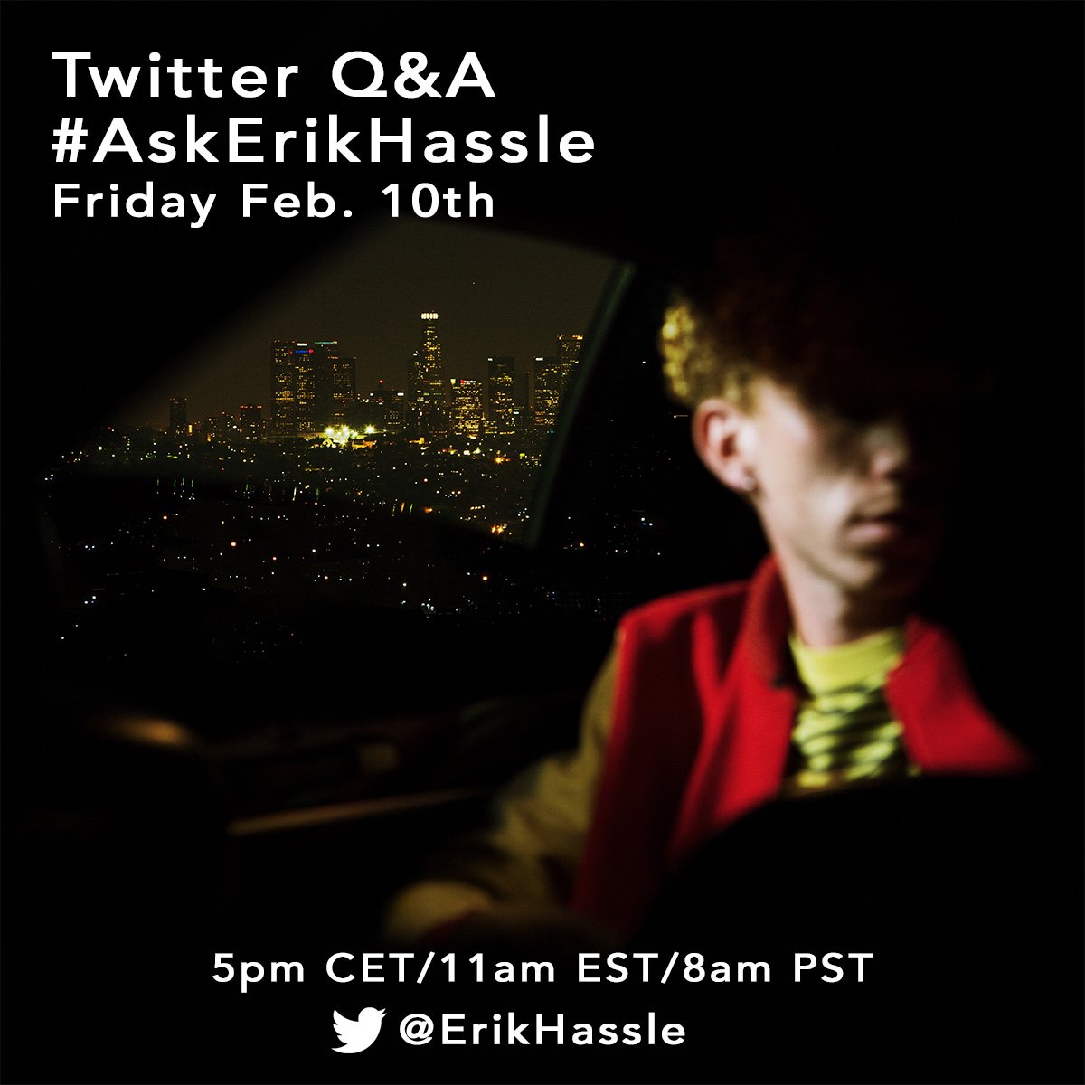 Doin a Q&A later today! Ask me anything with #AskErikHassle 