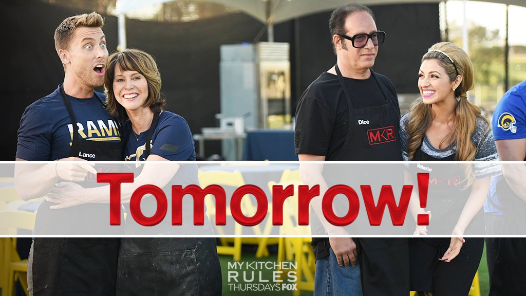 RT @KitchenRulesFOX: It's game day on #MyKitchenRules tomorrow! Who's going to make it to the final round?! https://t.co/fse10JuADg