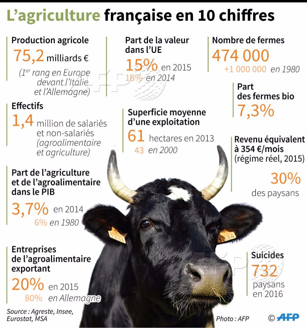 L'agriculture française en 10 chiffres 📊📊 par @afpgraphics #afp