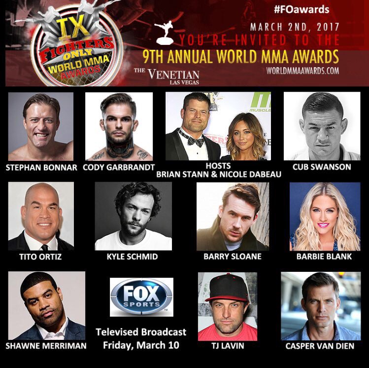 RT @AdamComedian: Here are some of the peeps who are gonna be at The MMA Awards this year. I can't wait. https://t.co/dIAvvS5PGo