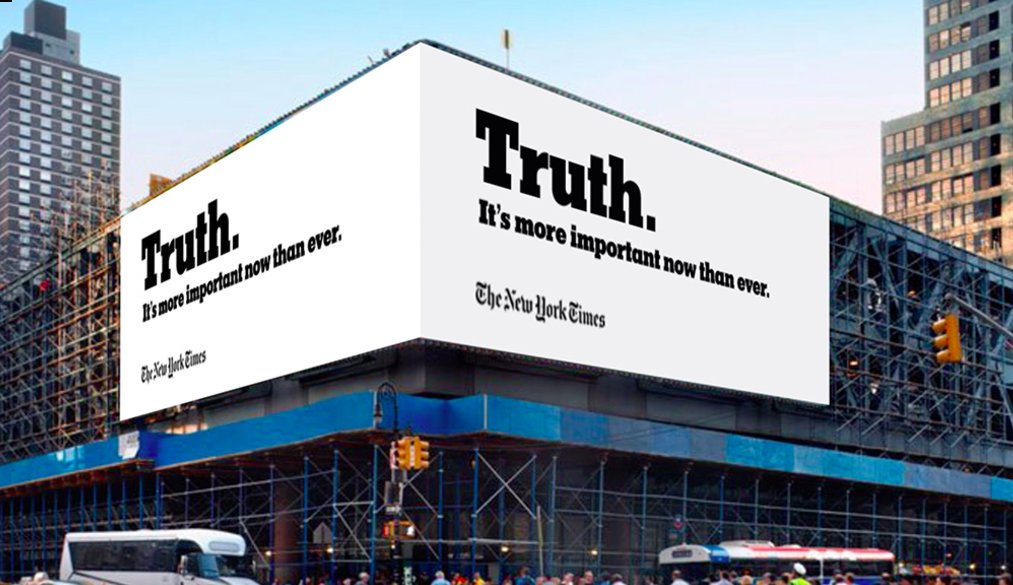 Snacka om kraftfull reklamkampanj från The New York Times.  