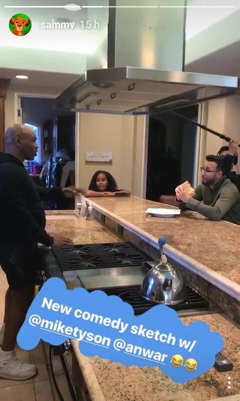 RT @anwar: Me and @miketyson filming something with Milan Tyson. Thanks @sammy and @shots. ???????????? https://t.co/vCyWhunMO8