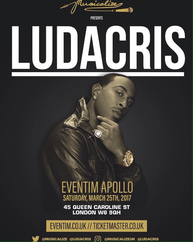 Don't miss @Ludacris at the @EventimApollo this Sat, March 25! Get your tickets here ????

https://t.co/O9fFT79rUK https://t.co/YU5U05qGgx