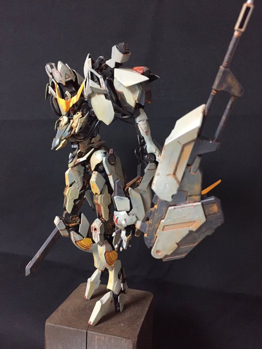 バルバトスヤクト 完成しましたバルバトスのイメージを保持しつつヤクトミラージュに寄せるコンセプトで作りました#鉄血MH# バルバトスヤクト 完成しましたバルバトスのイメージを保持しつつヤクトミラージュに寄せるコンセプトで作りました#鉄血MH#