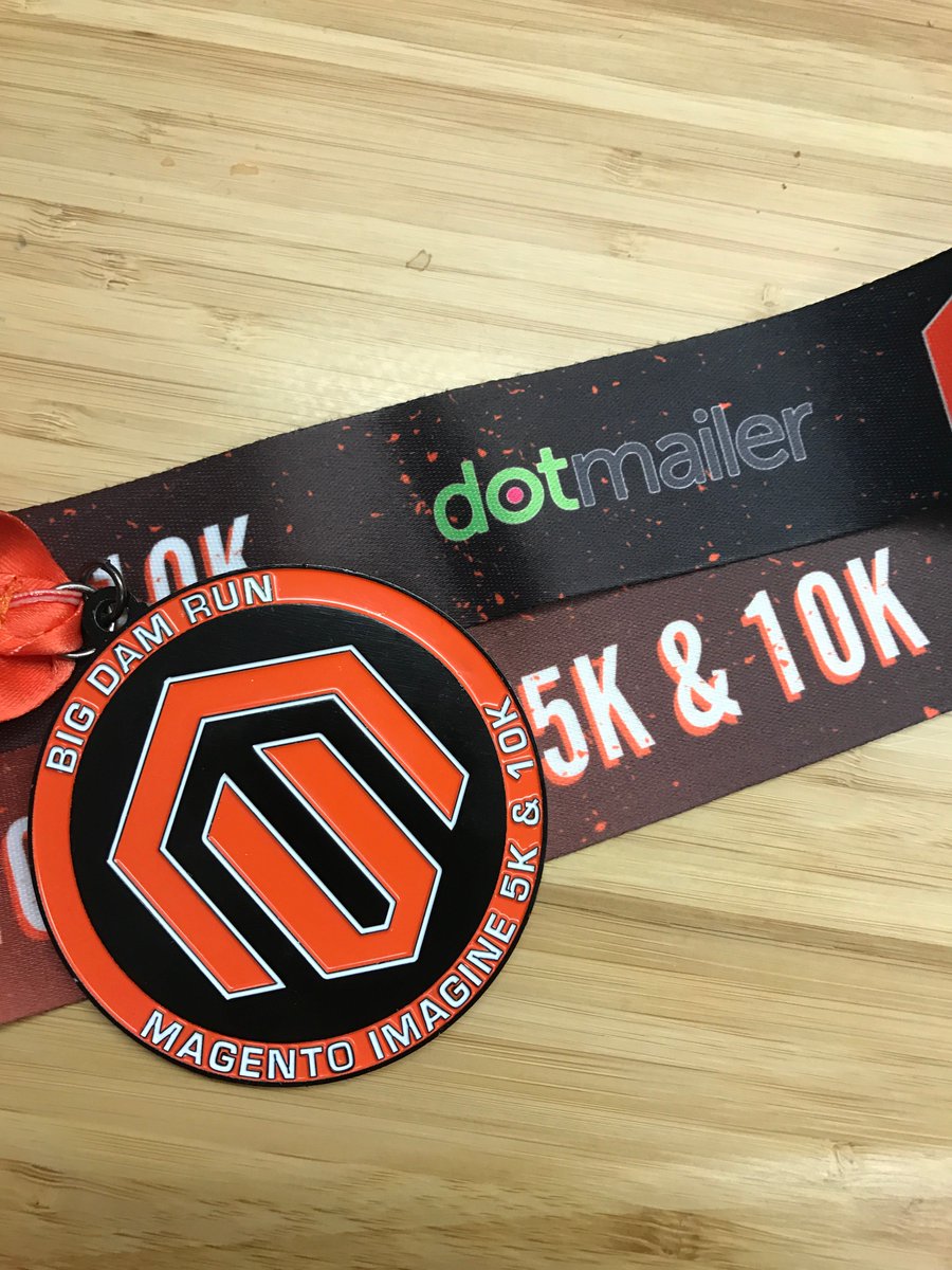 brentwpeterson: Look at the great finisher medal you get at the end of the #BigDamRun #magentoImagine @dotmailer https://t.co/0Gh5W7WNpJ