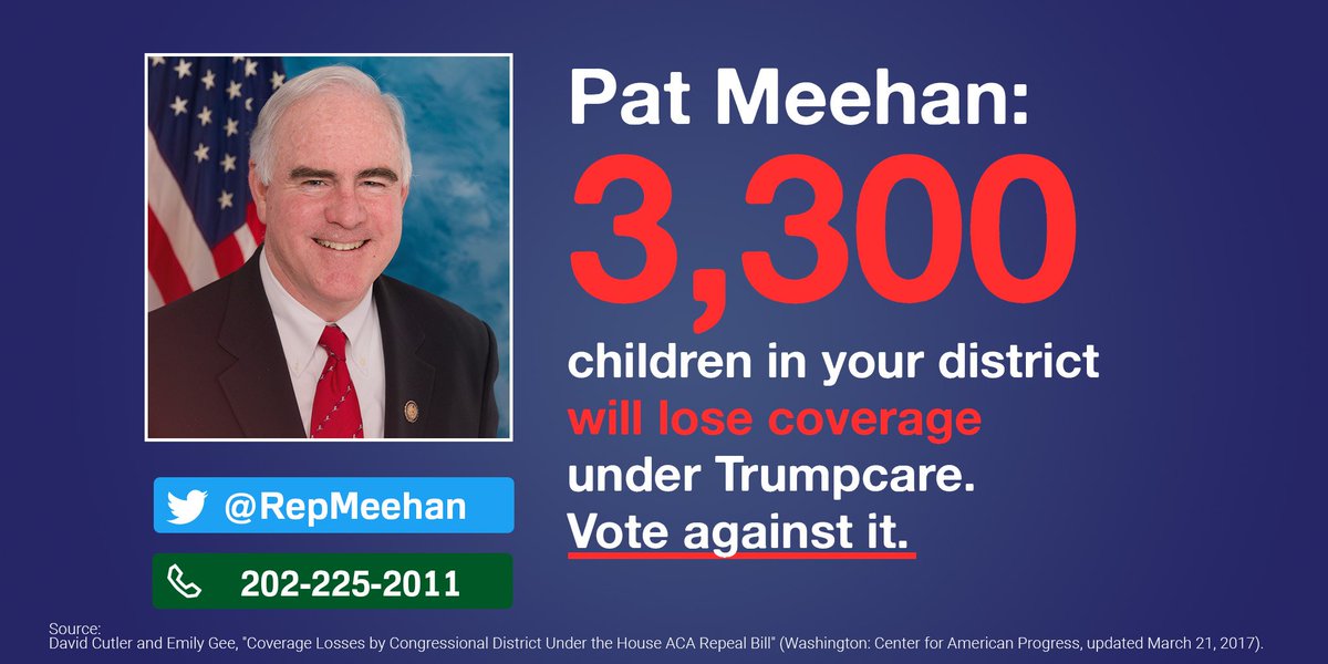 RT @MoveOn: TODAY! #StandWith24M & demand @RepMeehan vote NO on #Trumpcare. CALL NOW: 855-981-7297 #ProtectOurCare https://t.co/VqF8Hro865