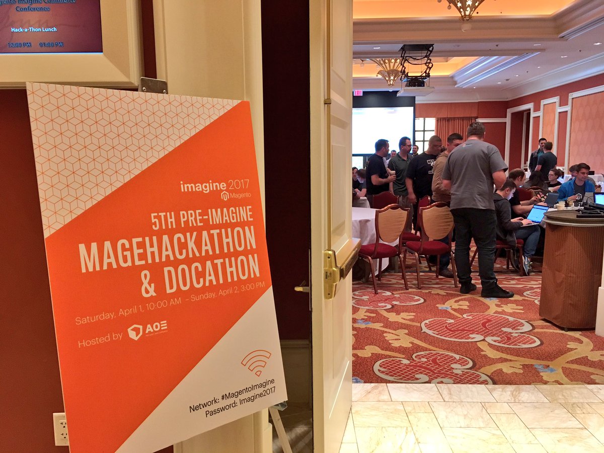 sonjarierr: The community working on contributions at #Magentoimagine hackathon, sponsored by @aoepeople https://t.co/qcDXy7BSFo