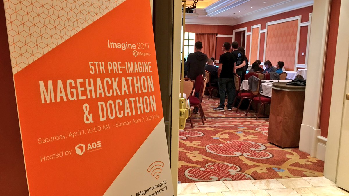 benmarks: Introduction by @d_rbn of the 5th annual @aoepeople #MagentoImagine Hackathon! https://t.co/MW8kk9XlrL