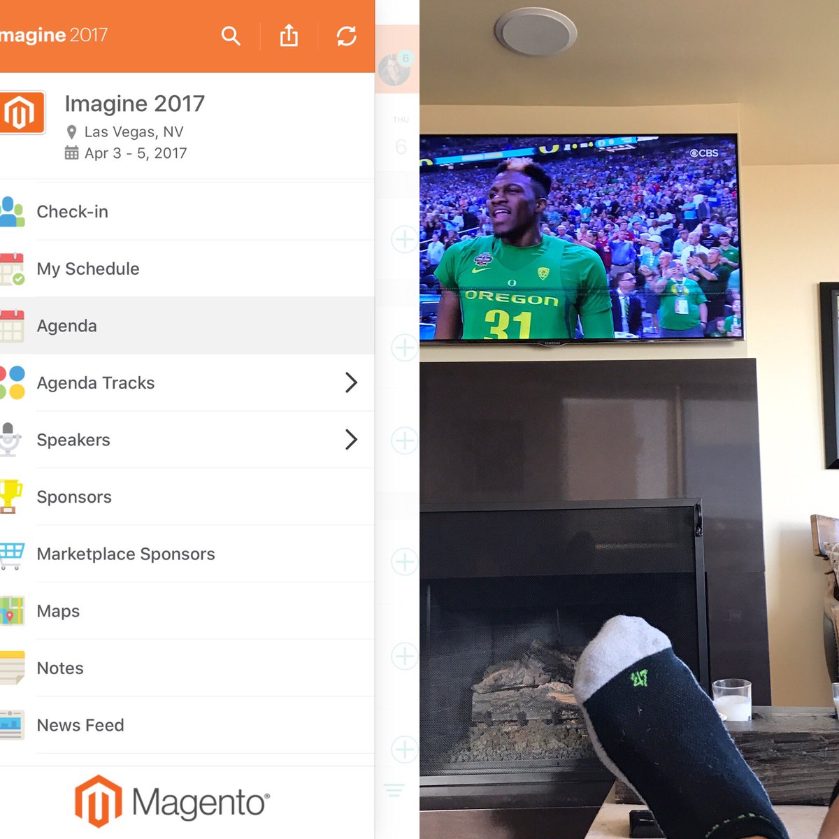 BobSchwartz: Watching final 4 games & while doing my #MagentoImagine schedule. @magento nice app! #RoadtoImagine @ZagMBB https://t.co/icZwXXPZkb