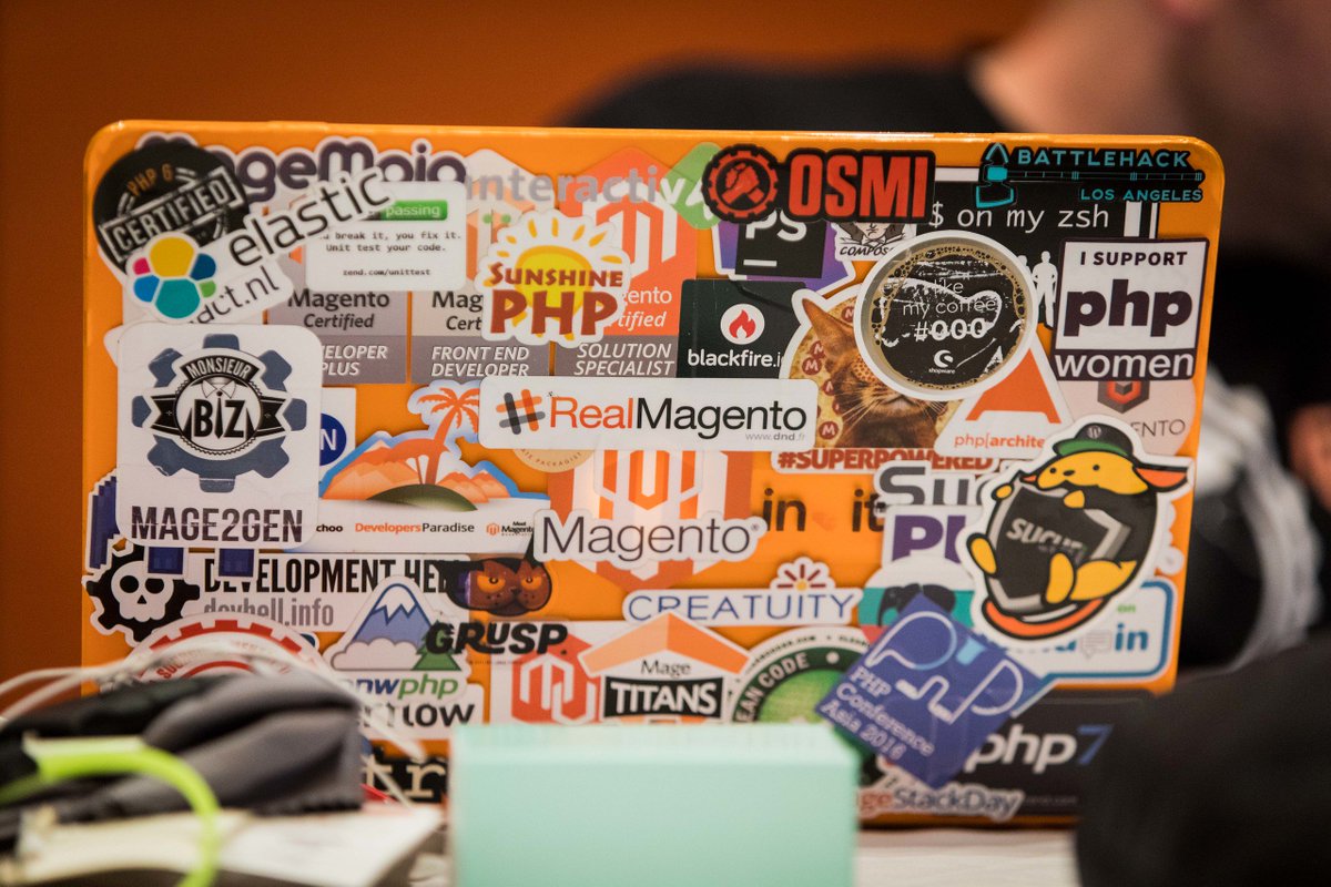 MagentoJ: .@Magento coders have the coolest laptops. #Magentoimagine https://t.co/Q5Z1mcJ7p3