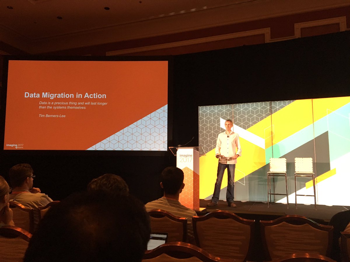 ospadano: The great @jcowie (@Inviqa alumni) is on stage at #MagentoImagine talking about #magento2 data migration https://t.co/aok3bCK4qK