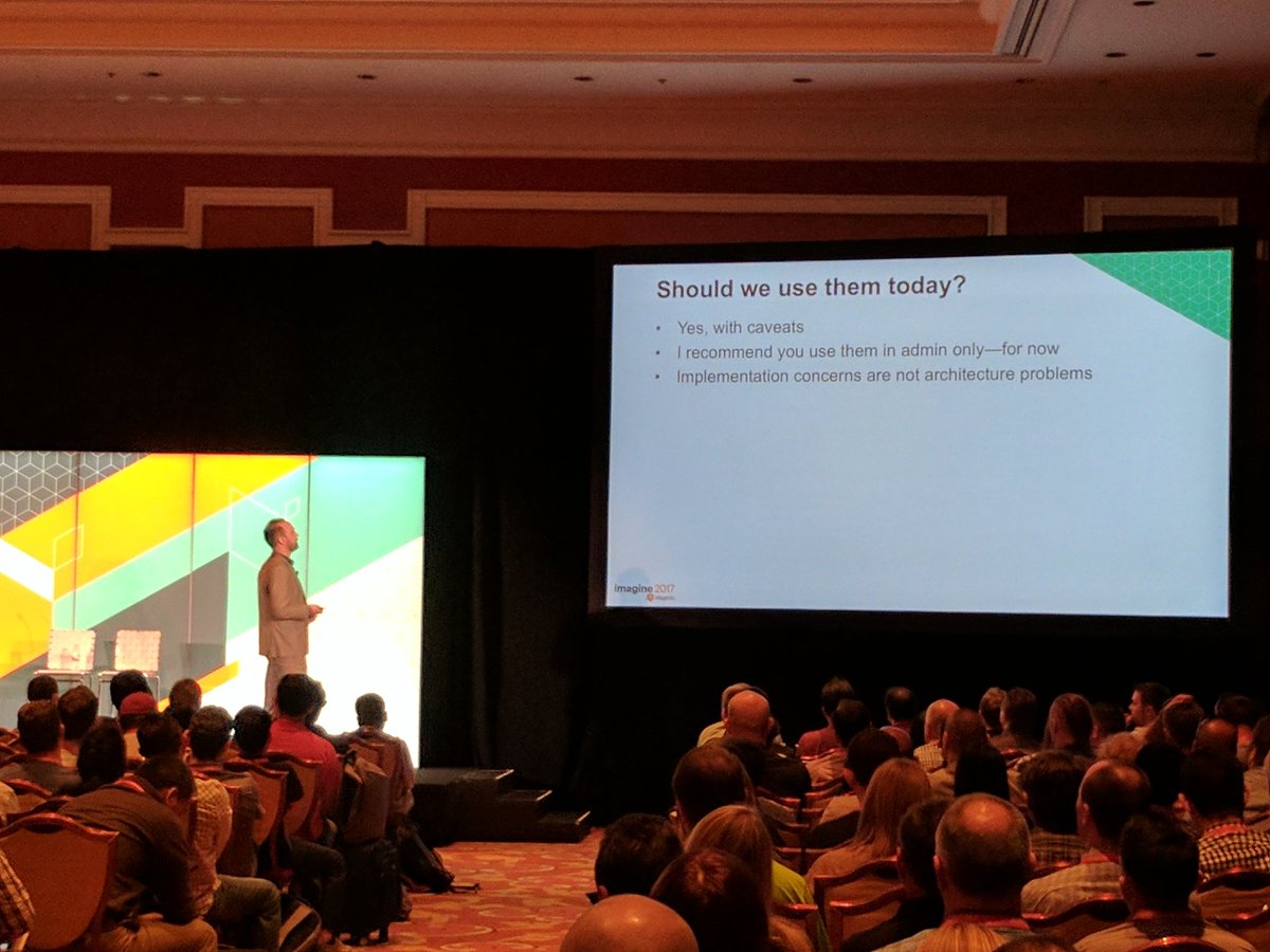 sashas777: Use Magento UI Components in admin only - for now. #Magentoimagine #magentoimagine2017 https://t.co/6BMKs3hjCE