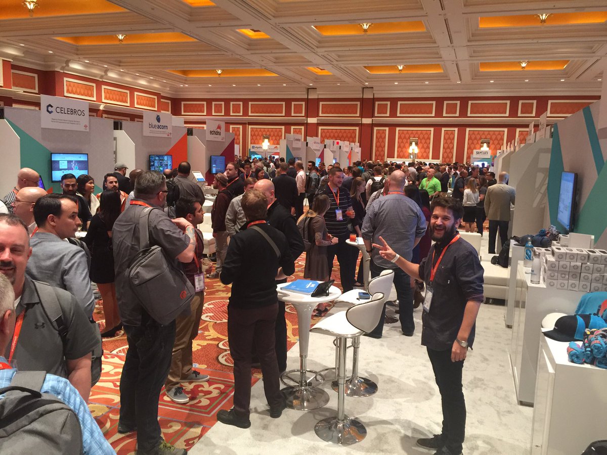 mbalparda: Well this is crowded now! Swing by to talk about our new cloud and get some cool swag! #magentoimagine https://t.co/2x2P2JT1al