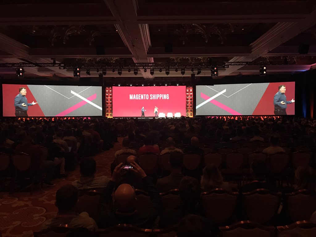 wearejh: 'We're proud to announce Magento Shipping' @ProductPaul #Magentoimagine https://t.co/9VE9OZTL8I