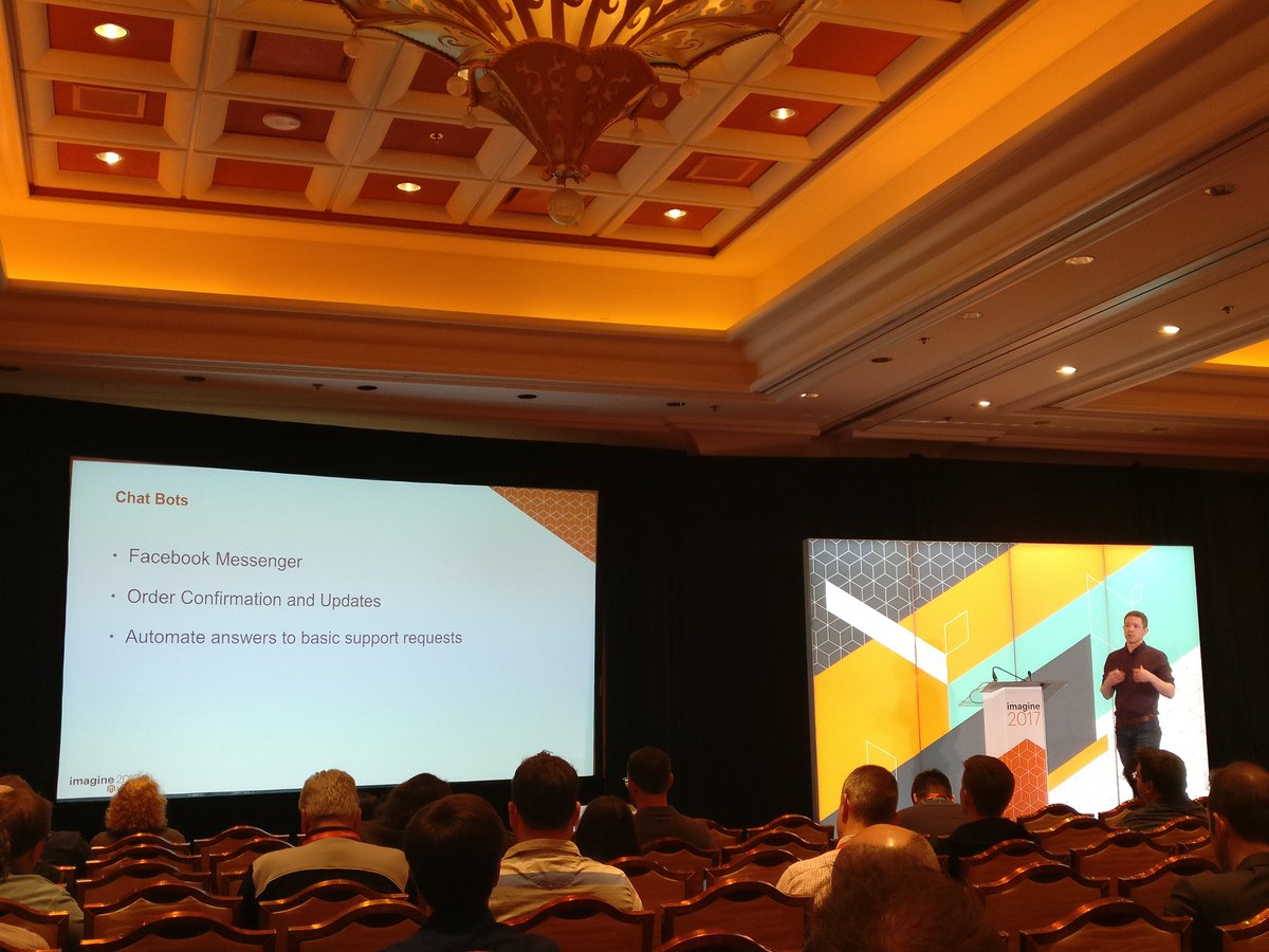 sherrierohde: That @bobbyshaw is such a natural presenter. Checking out his talk on cognitive commerce at #MagentoImagine. https://t.co/nSEvbpX8Lq