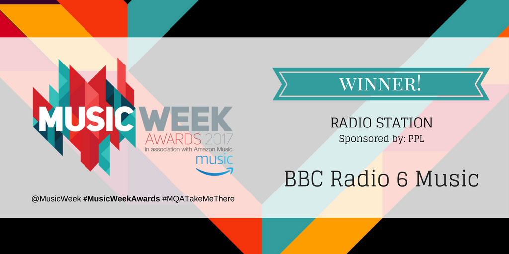 RT @MusicWeek: BBC Radio 6 Music wins Radio Station! Congratulations @BBC6Music #MusicWeekAwards #MQATakeMeThere https://t.co/eBYifo4rWr